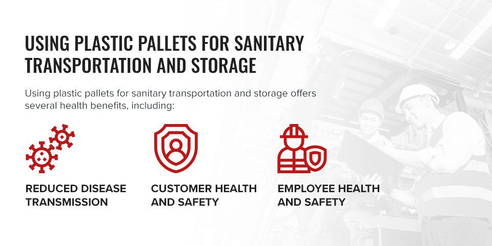 using plastic pallets for sanitary transportation and storage